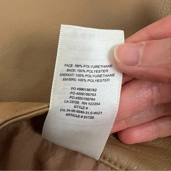 Aritzia Wilfred The Melina Pant Vegan Leather Brown Size 12 - Picture 10 of 10